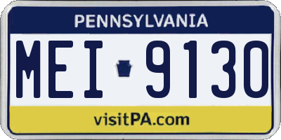 PA license plate MEI9130