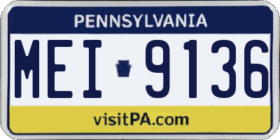 PA license plate MEI9136