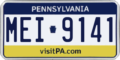 PA license plate MEI9141