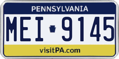 PA license plate MEI9145