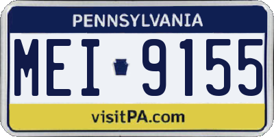 PA license plate MEI9155