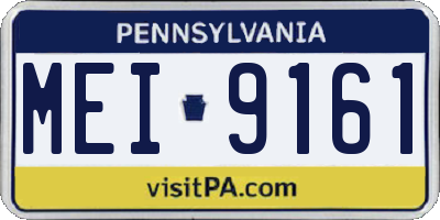 PA license plate MEI9161