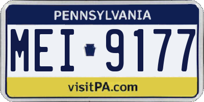 PA license plate MEI9177
