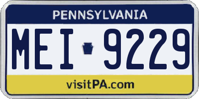 PA license plate MEI9229