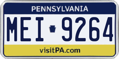 PA license plate MEI9264