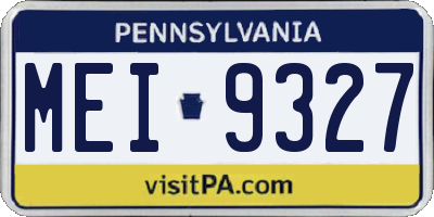 PA license plate MEI9327