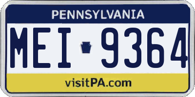 PA license plate MEI9364