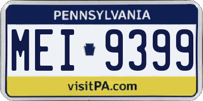 PA license plate MEI9399