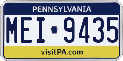 PA license plate MEI9435