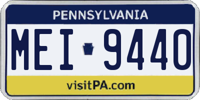 PA license plate MEI9440