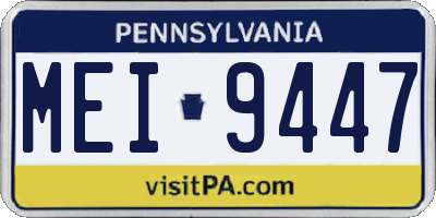 PA license plate MEI9447