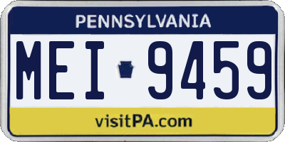 PA license plate MEI9459