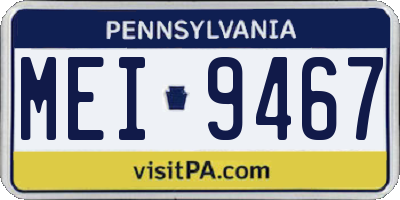PA license plate MEI9467