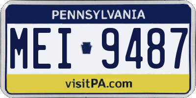 PA license plate MEI9487