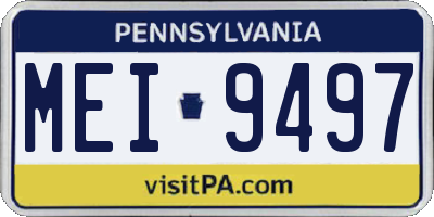 PA license plate MEI9497