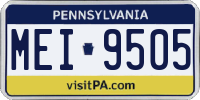 PA license plate MEI9505
