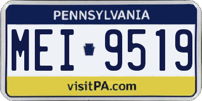 PA license plate MEI9519