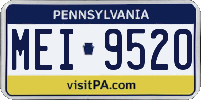 PA license plate MEI9520