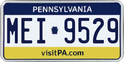 PA license plate MEI9529