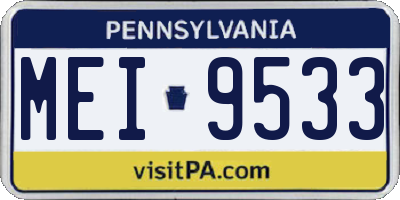 PA license plate MEI9533