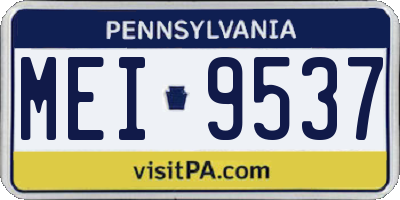 PA license plate MEI9537