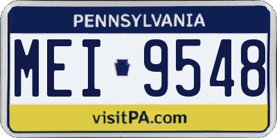 PA license plate MEI9548