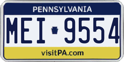 PA license plate MEI9554