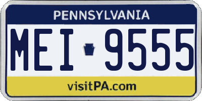 PA license plate MEI9555