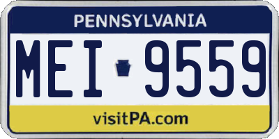 PA license plate MEI9559