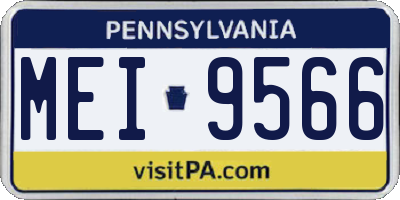 PA license plate MEI9566