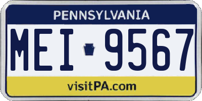 PA license plate MEI9567