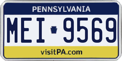 PA license plate MEI9569