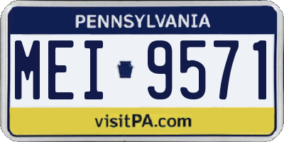 PA license plate MEI9571