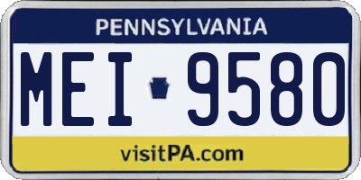 PA license plate MEI9580