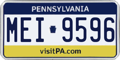PA license plate MEI9596