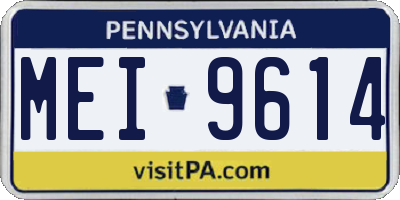 PA license plate MEI9614