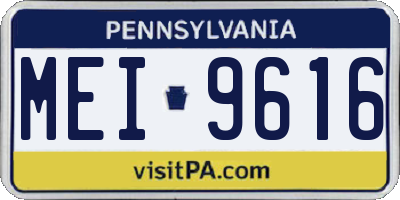 PA license plate MEI9616