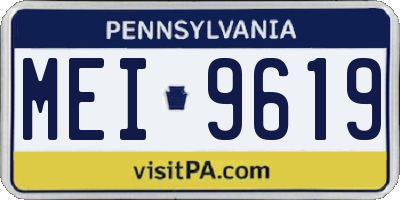 PA license plate MEI9619