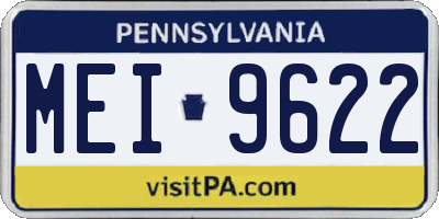 PA license plate MEI9622