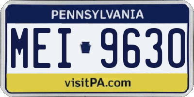 PA license plate MEI9630