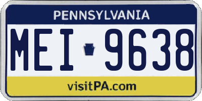 PA license plate MEI9638