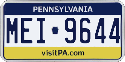 PA license plate MEI9644