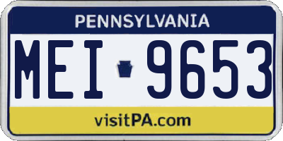 PA license plate MEI9653