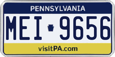 PA license plate MEI9656