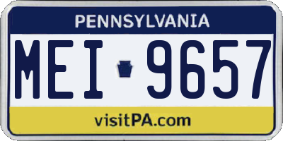 PA license plate MEI9657