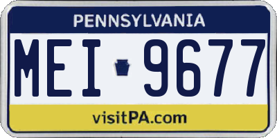 PA license plate MEI9677