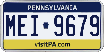 PA license plate MEI9679