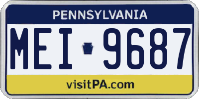 PA license plate MEI9687