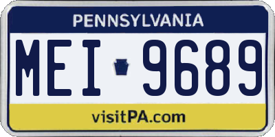 PA license plate MEI9689