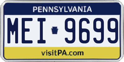 PA license plate MEI9699